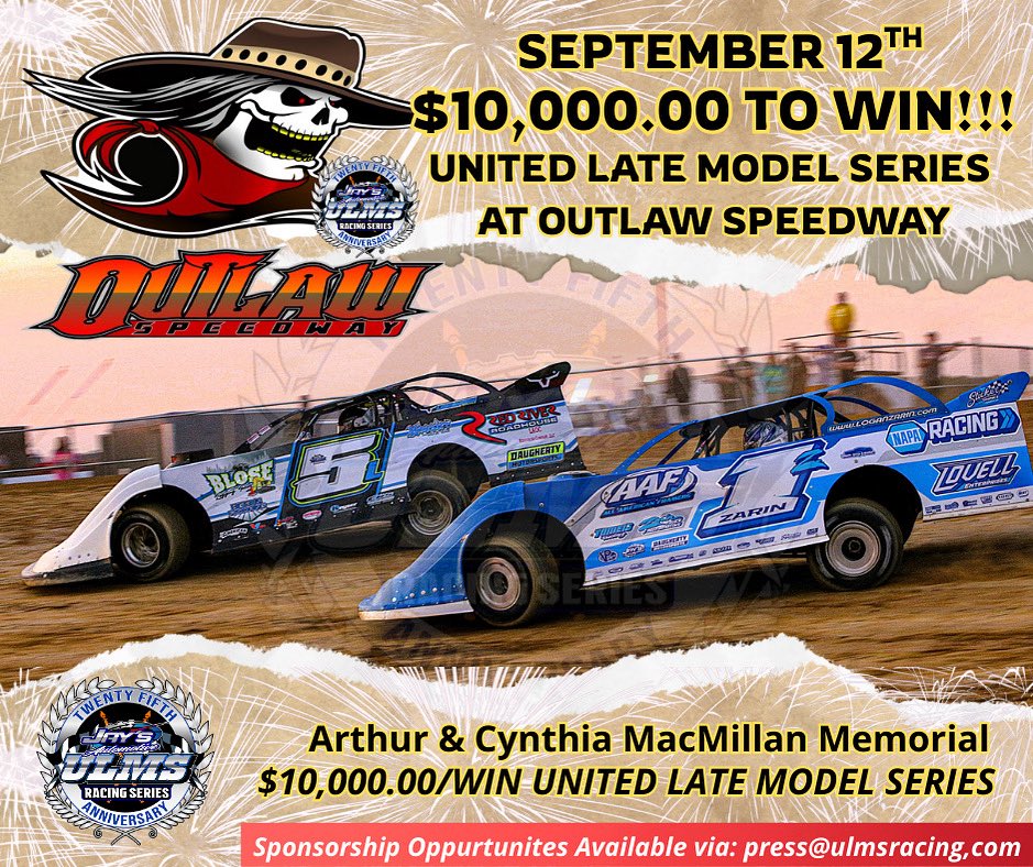 United Late Model Series (@ulmslatemodels) on Twitter photo ๐๐๐๐๐๐ ๐๐๐๐ ๐๐๐๐๐ ๐๐๐๐๐๐ ๐๐ ๐๐๐๐๐๐ ๐๐๐๐๐๐๐๐ ๐บ๐ธ ๐ฅ 
Friday. ๐๐๐ฉ๐ญ๐๐ฆ๐๐๐ซ ๐๐๐ญ๐ก, see the <a href="/ULMSLateModels/">United Late Model Series</a> take on Outlaw Speedway with a record share $๐๐,๐๐๐.๐๐ to win!
โผ๏ธ $๐๐,๐๐.๐๐ to ๐๐๐ | Dundee, New York โผ๏ธ ๐๐๐๐๐๐ ๐๐๐๐ ๐๐๐๐๐ ๐๐๐๐๐๐ ๐๐ ๐๐๐๐๐๐ ๐๐๐๐๐๐๐๐ ๐บ๐ธ ๐ฅ 
Friday. ๐๐๐ฉ๐ญ๐๐ฆ๐๐๐ซ ๐๐๐ญ๐ก, see the <a href="/ULMSLateModels/">United Late Model Series</a> take on Outlaw Speedway with a record share $๐๐,๐๐๐.๐๐ to win!
โผ๏ธ $๐๐,๐๐.๐๐ to ๐๐๐ | Dundee, New York โผ๏ธ