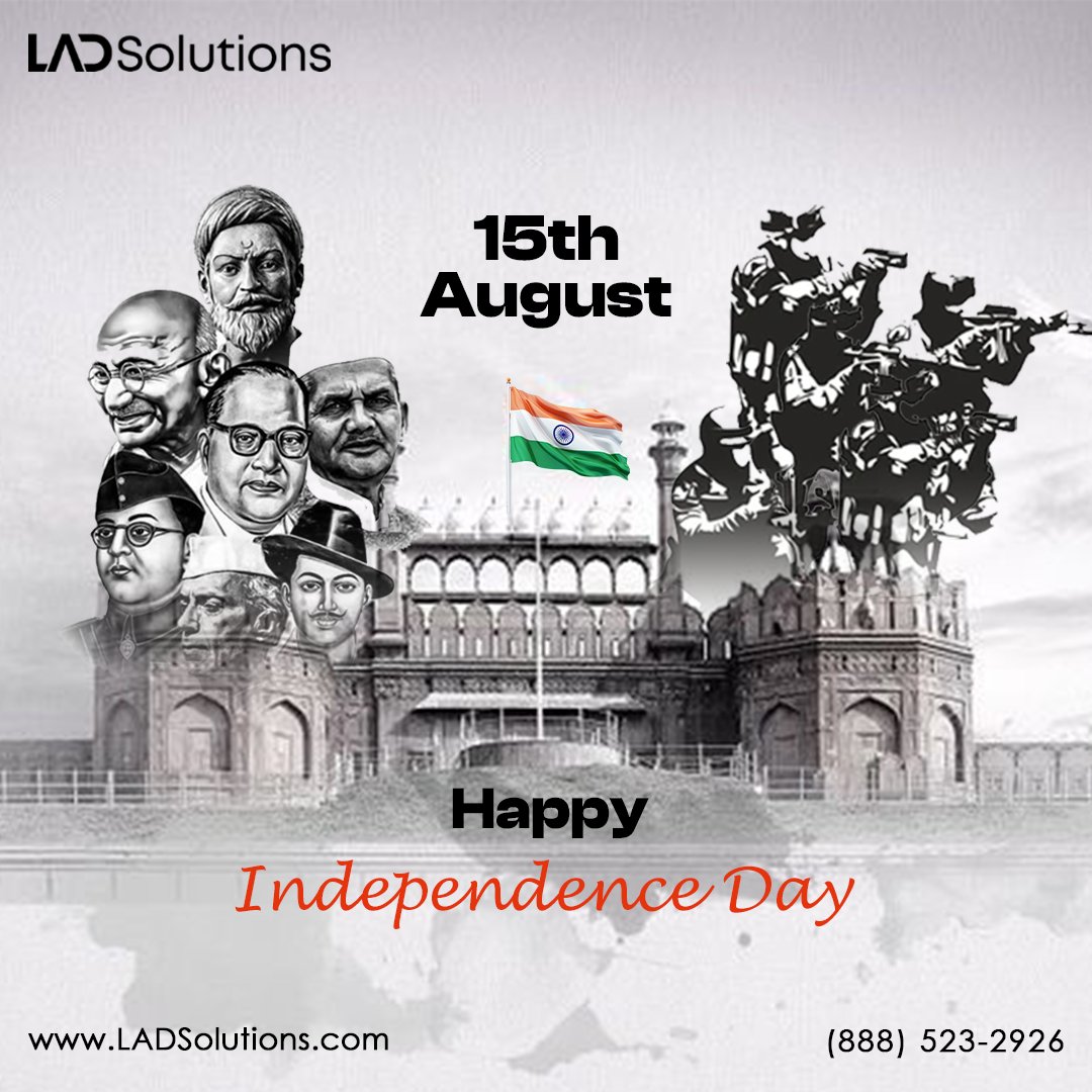 LADSolutions's tweet photo. 🇮🇳 Happy Independence Day, India! 🇮🇳 Today, we celebrate the spirit of freedom, unity, and progress. Let’s honor our past, cherish our present, and work together for a brighter future. 🌟 Jai Hind! 🇮🇳✨ #IndependenceDay #HappyIndependenceday #IndiaAt79 #JaiHind #LADSolutions https://t.co/7bbnqocs5m