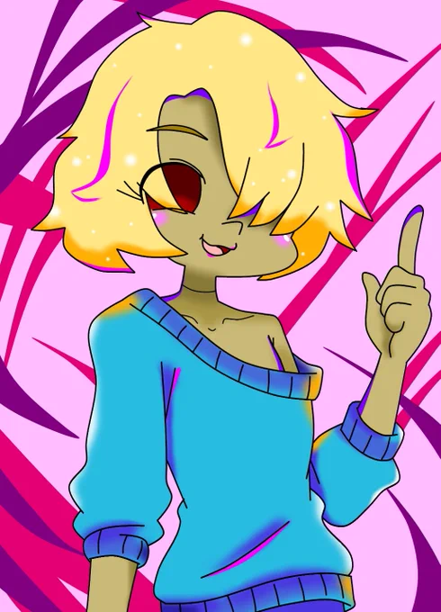相互フォロワー様のキャラクター、カルロスくん(ちゃん?)を描きました〜 遅れてすみませんでした!