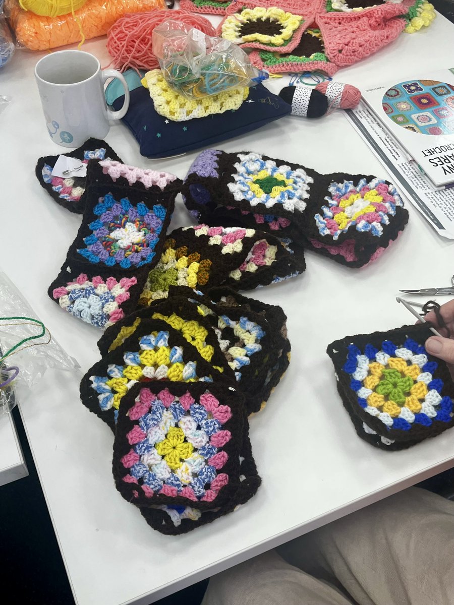 JerseyLibrary's tweet image. We are celebrating #InternationalGrannySquareDay at Jersey Library! Today, our creative community has come together to craft vibrant granny squares—sharing warmth, colour, and tradition one stitch at a time. 
#getcreative #crochet #knit #grannysquare