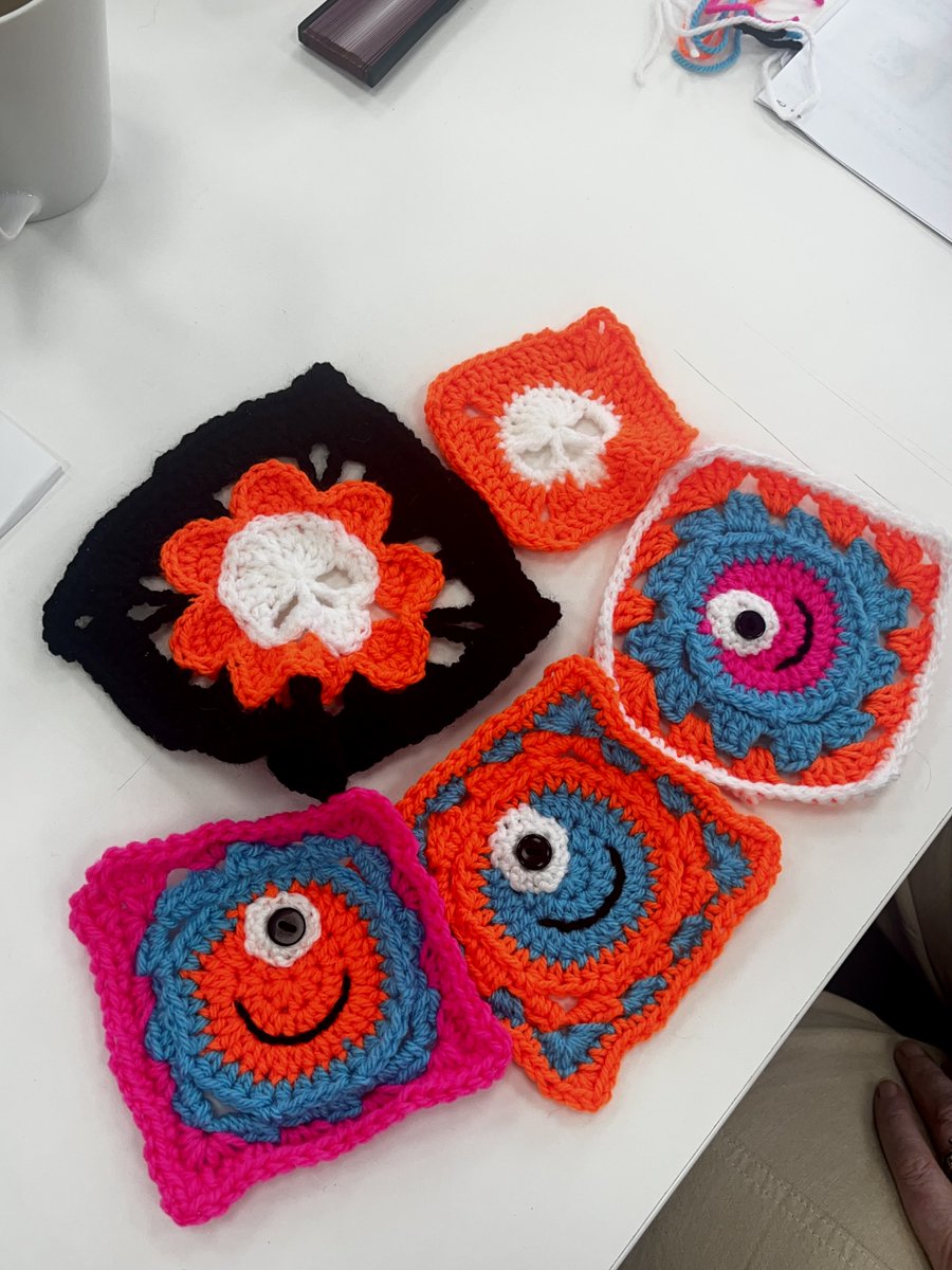 JerseyLibrary's tweet image. We are celebrating #InternationalGrannySquareDay at Jersey Library! Today, our creative community has come together to craft vibrant granny squares—sharing warmth, colour, and tradition one stitch at a time. 
#getcreative #crochet #knit #grannysquare