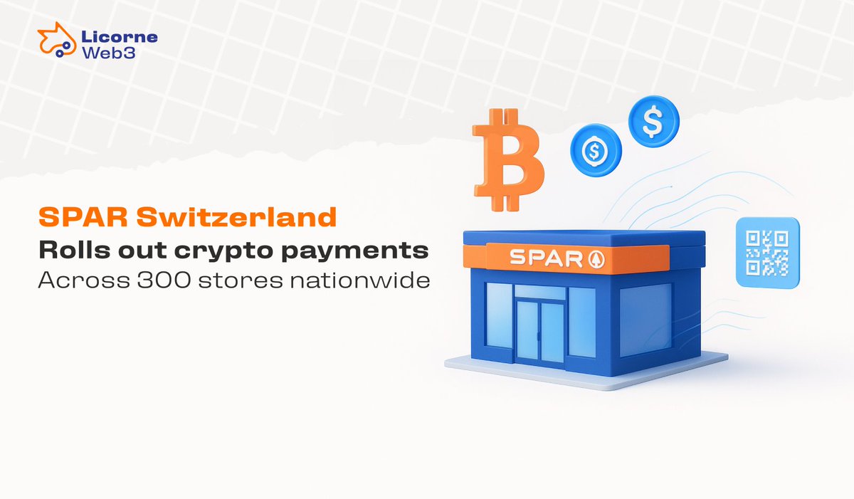 Switzerland takes another leap into the future of payments! SPAR has rolled out crypto payments across 300 stores nationwide, allowing customers to pay with over 100 cryptocurrencies and stablecoins. Powered by Binance Pay and DFX.swiss, the system offers real-time