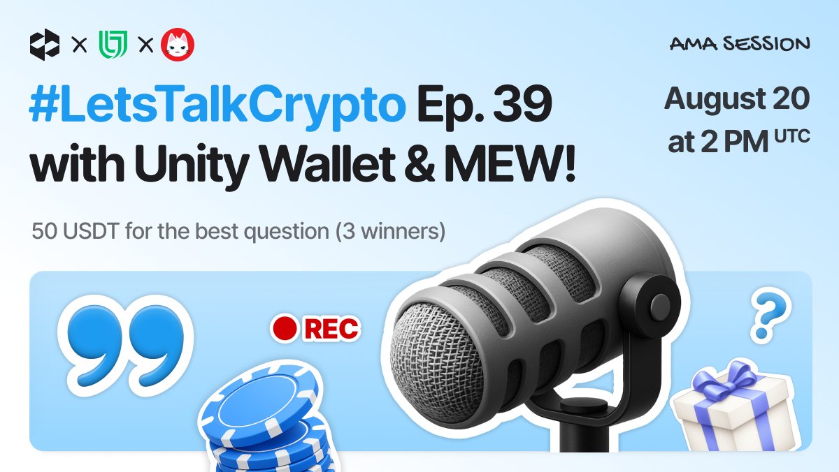 LetsExchange (@letsexchange_io) on Twitter photo 🎉 LetsTalkCrypto Ep. 39 is coming – and it’s a crossover you didn’t expect!
Join <a href="/letsexchange_io/">LetsExchange</a> + <a href="/unity_wallet/">Unity Wallet</a> + <a href="/mew/">MEW</a> for an epic AMA about turning meme coins into stock swaps and what that means for the future of #DeFi.
🗓 August 20
🕒 2 PM UTC
📍 X Spaces 👉 🎉 LetsTalkCrypto Ep. 39 is coming – and it’s a crossover you didn’t expect!
Join <a href="/letsexchange_io/">LetsExchange</a> + <a href="/unity_wallet/">Unity Wallet</a> + <a href="/mew/">MEW</a> for an epic AMA about turning meme coins into stock swaps and what that means for the future of #DeFi.
🗓 August 20
🕒 2 PM UTC
📍 X Spaces 👉