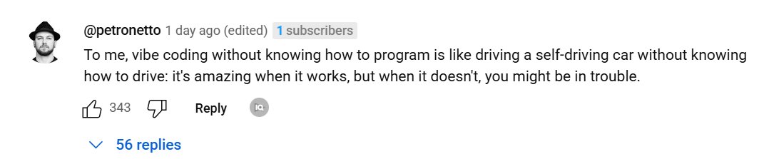 curious_adithya's tweet image. This is the truth you have to know about vibe coding, and he gives the best example for the comparison

#VibeCodingThursday #buildinpublic