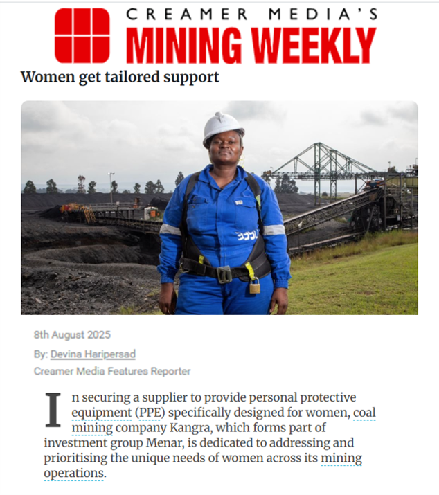 Kangra Coal (@kangracoal) on Twitter photo “Proper-fitting PPE is not only about safety compliance but also ensuring that women feel confident in the workplace”, says #kangra Human Resources Manager Buhle Nzuza. #WomenInMining #WomensMonth #menar
Read the full article in <a href="/MiningWeekly/">Mining Weekly</a>:
miningweekly.com/article/women-… “Proper-fitting PPE is not only about safety compliance but also ensuring that women feel confident in the workplace”, says #kangra Human Resources Manager Buhle Nzuza. #WomenInMining #WomensMonth #menar
Read the full article in <a href="/MiningWeekly/">Mining Weekly</a>:
miningweekly.com/article/women-…