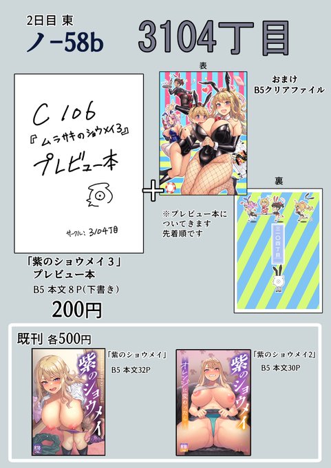 ギリギリになっちゃったんですけどコミケのお品書きです
2日目はよろしくお願いします 