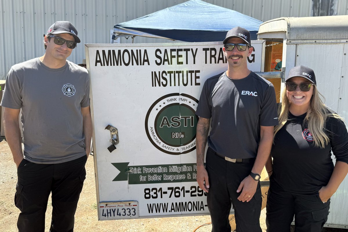 ERAC is committed to continuous learning and improvement.

This week, ERAC Technical Advisors Sharlotte Stevens, Josh Watts and Marc-Olivier Boudreau are at the Monterey Peninsula College Public Safety Training Center in Seaside, California to participate in The Ammonia Safety &amp;