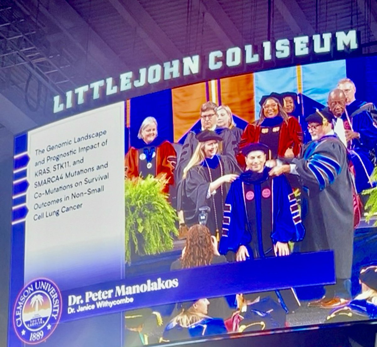 Grateful and honored to have fulfilled my lifelong dream of earning my PhD in Healthcare Genetics and Genomics from Clemson University. Thankful to my family for their unwavering support. 
#Gratitude #CancerGenomics #Clemson #lungcancer #KRAS #SMARCA4 #PhD #Shrewsbury
