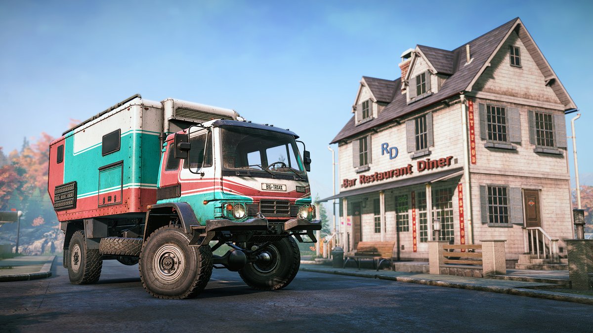 PlaySnowRunner's tweet photo. First up  for #SnowRunner Season 16: meet the HIB Billert 1980 🚚💪 

Offroad class, always-on AWD, optional Diff Lock… 
This beast won’t win any fuel economy awards, but it’ll power through the rough stuff. https://t.co/qSIwLoQzI4