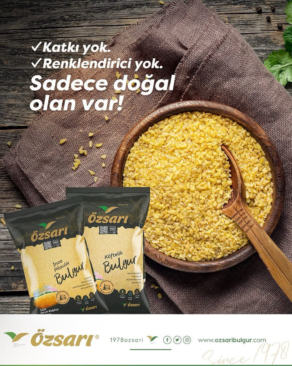 Tarladan sofranıza uzanan bu yolculukta, doğanın sunduğu en saf haliyle bulguru sizlerle buluşturuyoruz. 🌿
#Özsarı #Bulgur #Bakliyat #SağlıklıBesin #ÖzsarıGıda