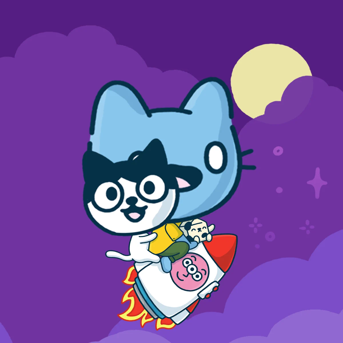 Cool cats and Mocaverse going to space in a Moca rocket