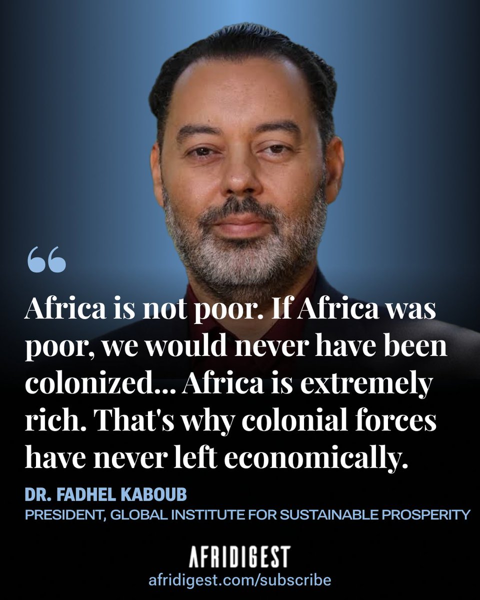 Afridigest π§ π‘πππ¨ (@afridigesthq) on Twitter photo Africa is deliberately kept poor
That's according to Tunisian economist Dr. <a href="/FadhelKaboub/">Fadhel Kaboub ΩΨ§ΨΆΩ ΩΨ§Ψ¨ΩΨ¨</a>
3 deficit traps perpetuate colonial dependency:
- Food
- Energy
- Manufacturing
"We consume what we donβt produce & produce what we donβt consume"
Read more β afridigest.com/africa-deliberβ¦ Africa is deliberately kept poor
That's according to Tunisian economist Dr. <a href="/FadhelKaboub/">Fadhel Kaboub ΩΨ§ΨΆΩ ΩΨ§Ψ¨ΩΨ¨</a>
3 deficit traps perpetuate colonial dependency:
- Food
- Energy
- Manufacturing
"We consume what we donβt produce & produce what we donβt consume"
Read more β afridigest.com/africa-deliberβ¦