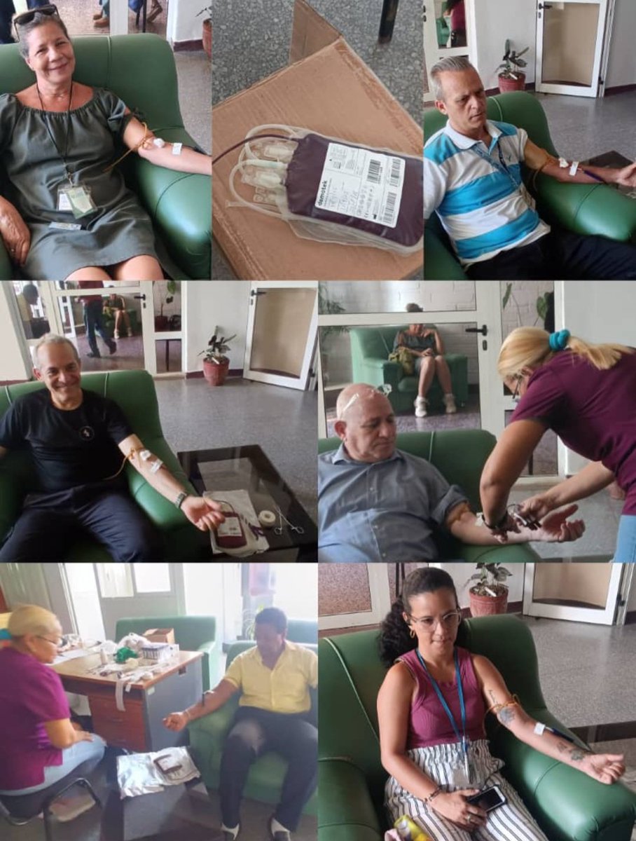 Martha del Carmen Mesa Valenciano (@marthadelcmv) on Twitter photo La donación de sangre en #Cuba constituye una actividad que muestra el desarrollo del sistema sanitario en sus diferentes etapas y es reflejo de la voluntad política del gobierno, el pueblo y sus instituciones.
El colectivo del <a href="/citmacuba/">Ministerio de Ciencia, Tecnología y Medio Ambiente</a> en un gesto muy hermoso.
#CubaPorLaVida La donación de sangre en #Cuba constituye una actividad que muestra el desarrollo del sistema sanitario en sus diferentes etapas y es reflejo de la voluntad política del gobierno, el pueblo y sus instituciones.
El colectivo del <a href="/citmacuba/">Ministerio de Ciencia, Tecnología y Medio Ambiente</a> en un gesto muy hermoso.
#CubaPorLaVida