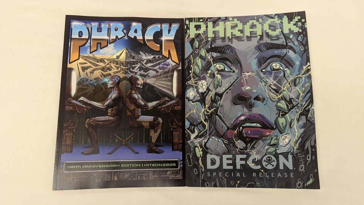 yukilolz7714's tweet photo. Dawn PHRACK magazine from DEFCON and HITCON 😎 #HITCON #DEFCON https://t.co/SV1k2Lf2oL