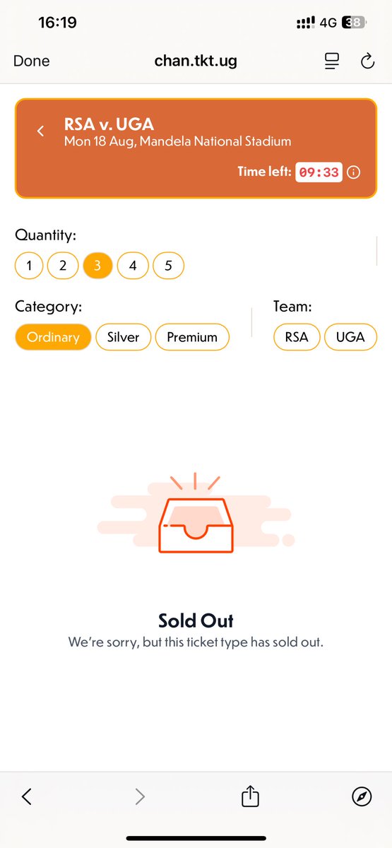 LinuxElvis's tweet image. So you mean to say that the ordinary tickets for Uganda vs South Africa are already sold out, even though sales only started a few hours ago? @OfficialFUFA @CAF_Online @CAF_Media @CHANFOOTBALL