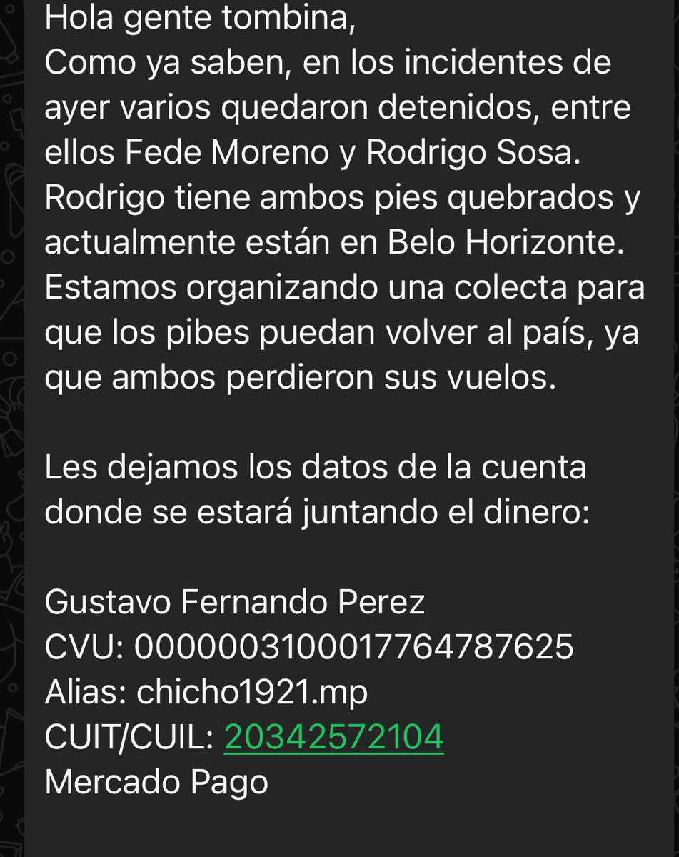 AYUDEN PARA QUE PUEDAN VOLVER LOS PIBES 💙🤍💙