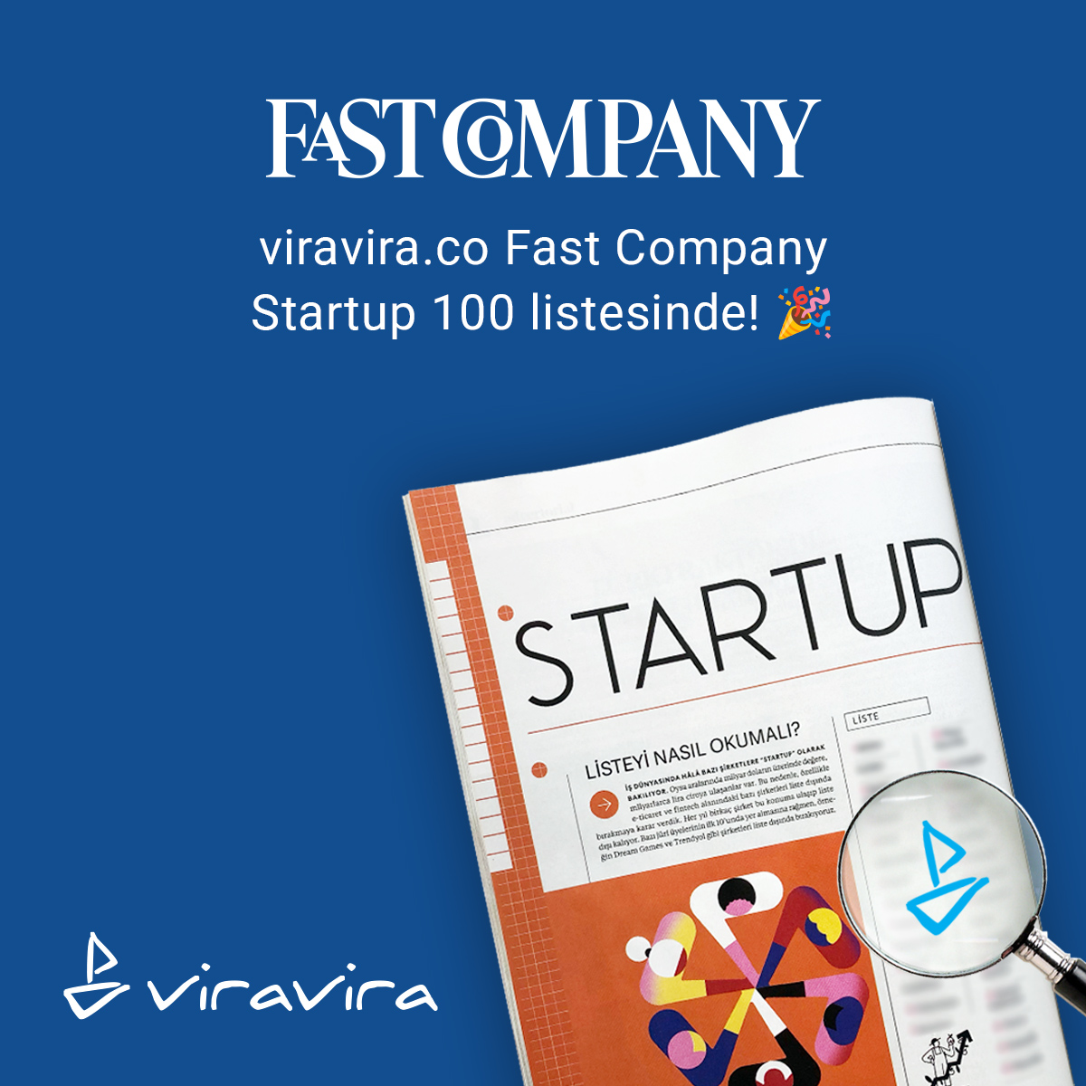 viraviraco's tweet photo. Gururla duyuruyoruz: https://t.co/FmkgXcMMIJ olarak, Fast Company Türkiye'nin Startup 100 listesinde yer aldık. Bu yolculukta bize eşlik eden tüm misafirlerimize ve iş ortaklarımıza sonsuz teşekkürler. Daha nice başarılara hep birlikte yelken açmak dileğiyle! ⛵💙

We are proud to announce that https://t.co/FmkgXcMMIJ has been featured in Fast Company Türkiye’s Startup 100 list. Endless thanks to all our guests and business partners who have accompanied us on this journey. Here’s to setting sail together towards many more successes! ⛵💙

@FastCompanyT #viraviraco #fastcompany #fastcompanystartup100 #fastcompanyturkiye #startup