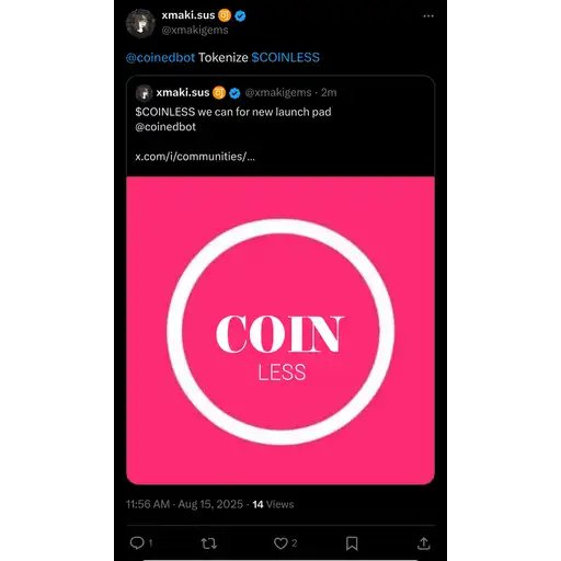 PYRAMIDschemeso's tweet photo. $COINLESS JUST A COINLESS https://t.co/p8HftFwtA2