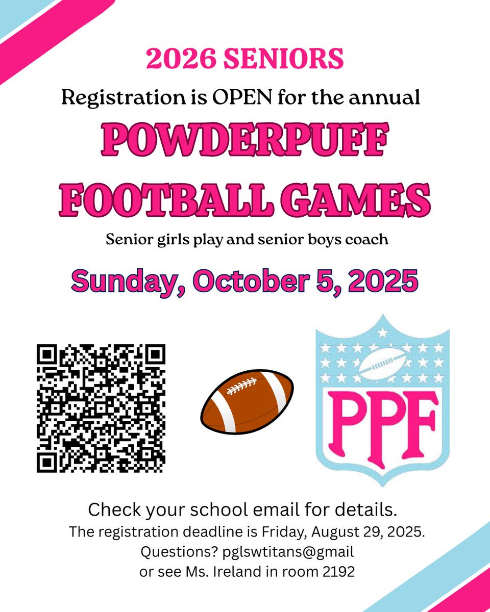 Registration for Powderpuff is now open! Check your email for more details!