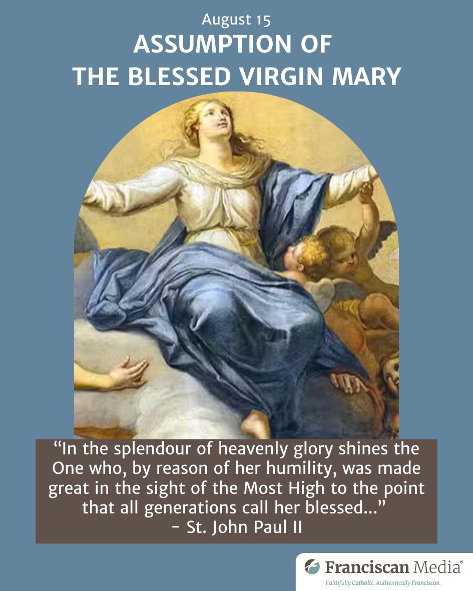 In the #Assumption, we celebrate Mary taken body and soul into heaven. Her life is a song of God’s promise kept—hope for all who follow Christ. #saintoftheday #MarianFeast #Glory