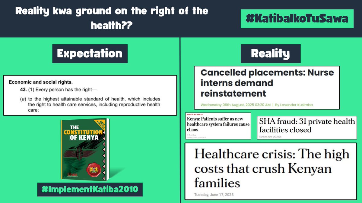 Youth Empowerment Movement Kenya (YEM Kenya) (@yemkenya) on Twitter photo ๐จ Health care is a constitutional right under Article 43. From HIV aid cuts to strikes & stockouts, lives are at risk. Fund essential services, protect reproductive care & end stigma #KatibaIkoTuSawa #ImplementKatiba2010
<a href="/mmmicheni/">My Doctor</a> <a href="/johnnjenga/">Dr. John Njenga Karugia PhD.</a> <a href="/DrAhmedKalebi/">๐๐ฟ ๐๐ต๐บ๐ฒ๐ฑ ๐๐ฎ๐น๐ฒ๐ฏ๐ถ, ๐๐พ๐</a> <a href="/footsoldierRow/">Dr Rowena</a> ๐จ Health care is a constitutional right under Article 43. From HIV aid cuts to strikes & stockouts, lives are at risk. Fund essential services, protect reproductive care & end stigma #KatibaIkoTuSawa #ImplementKatiba2010
<a href="/mmmicheni/">My Doctor</a> <a href="/johnnjenga/">Dr. John Njenga Karugia PhD.</a> <a href="/DrAhmedKalebi/">๐๐ฟ ๐๐ต๐บ๐ฒ๐ฑ ๐๐ฎ๐น๐ฒ๐ฏ๐ถ, ๐๐พ๐</a> <a href="/footsoldierRow/">Dr Rowena</a>