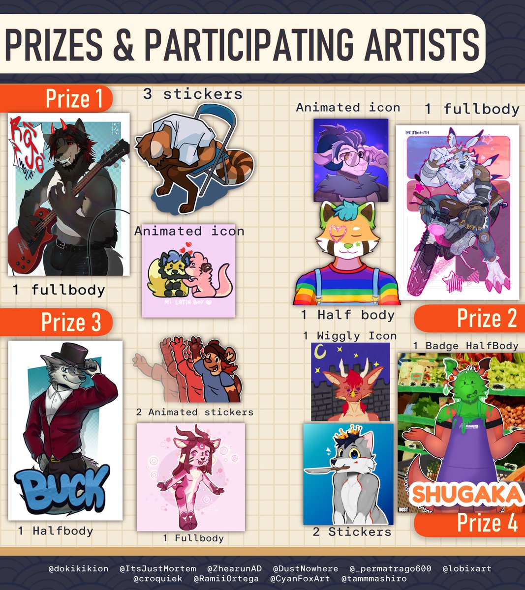🫂 Gente! estamos juntando dinero para ayudar a conseguir un hogar para un furry amigo de todos!

A partir del modico precio de $5000 (ars) por cada numero (numeros ilimitados!!) estas ayudando a la causa y a demas te podes ganar estos maravillosos premios!