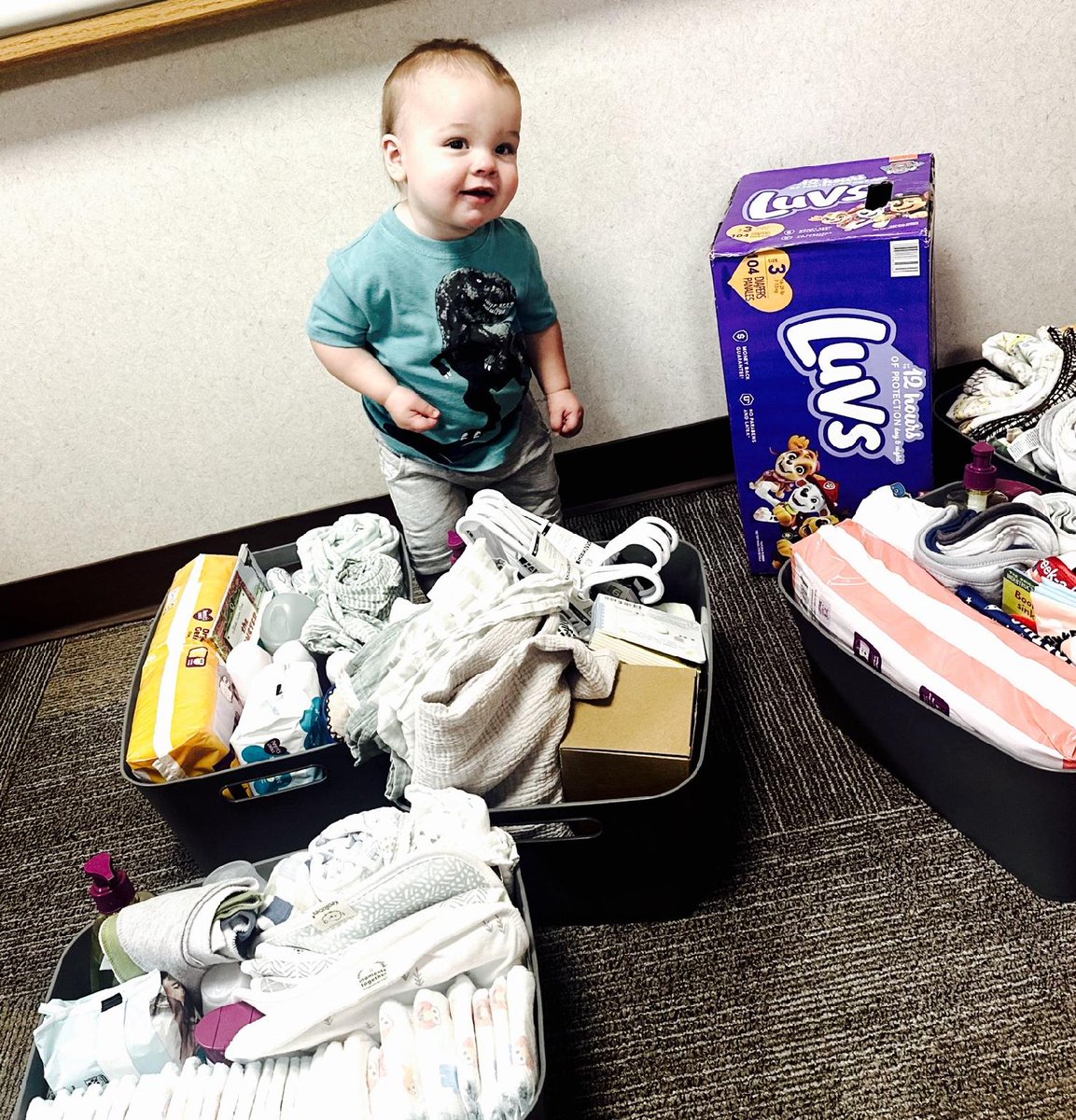 The Family Birthing Suites had a sweet little visitor today! Baby Liam and his parents came for a quick visit to celebrate his first birthday and pay it forward to all the new families delivering at Finley Hospital.