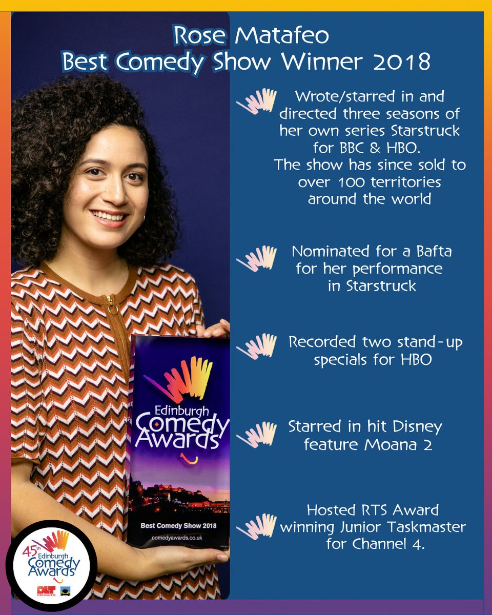 Edinburgh Comedy Awards (@comedyawards) on Twitter photo Since her win in 2018, Rose Matafeo has gone from festival favourite to a BAFTA nominated international star ⭐ 
From her hit series Starstruck to film and stand-up success, Rose's talent continues to shine.
Stay tuned for more alumni stories in the final weeks of the Fringe! Since her win in 2018, Rose Matafeo has gone from festival favourite to a BAFTA nominated international star ⭐ 
From her hit series Starstruck to film and stand-up success, Rose's talent continues to shine.
Stay tuned for more alumni stories in the final weeks of the Fringe!