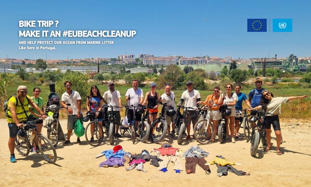 80% of marine litter starts on land.

That’s why, in Portugal, EU Climate Pact Ambassadors &amp; Econversas took their cleanup upstream - by bike. 🚴‍♀️

Volunteers joined #EUBeachcleanup &amp; helped removed waste before it could reach the ocean.

Join us: ec.europa.eu/eu-beach-clean…