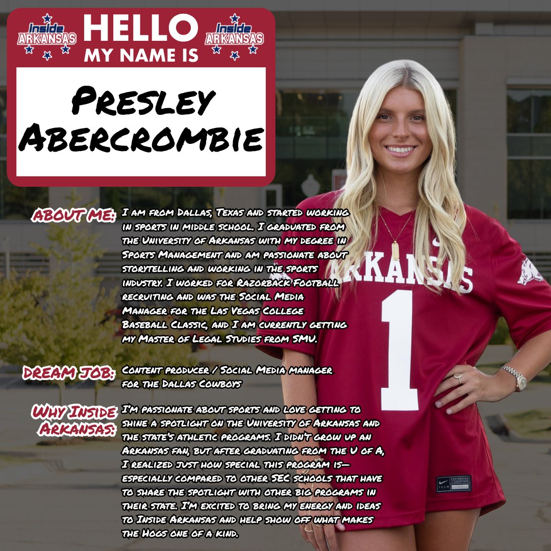 Excited to introduce our Inside Arkansas Interns for the 2025 Fall Semester!

Welcome &amp; get to know Intern Raegan, Intern Cameron, &amp; Intern Presley as they join our team here at Inside Arkansas!