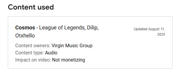 twin_shine's tweet photo. @riotgames @LeagueOfLegends Your creator-safe music collection is now claiming the videos that it got used in

https://t.co/D58fv6LgGF https://t.co/No710ZeB7P