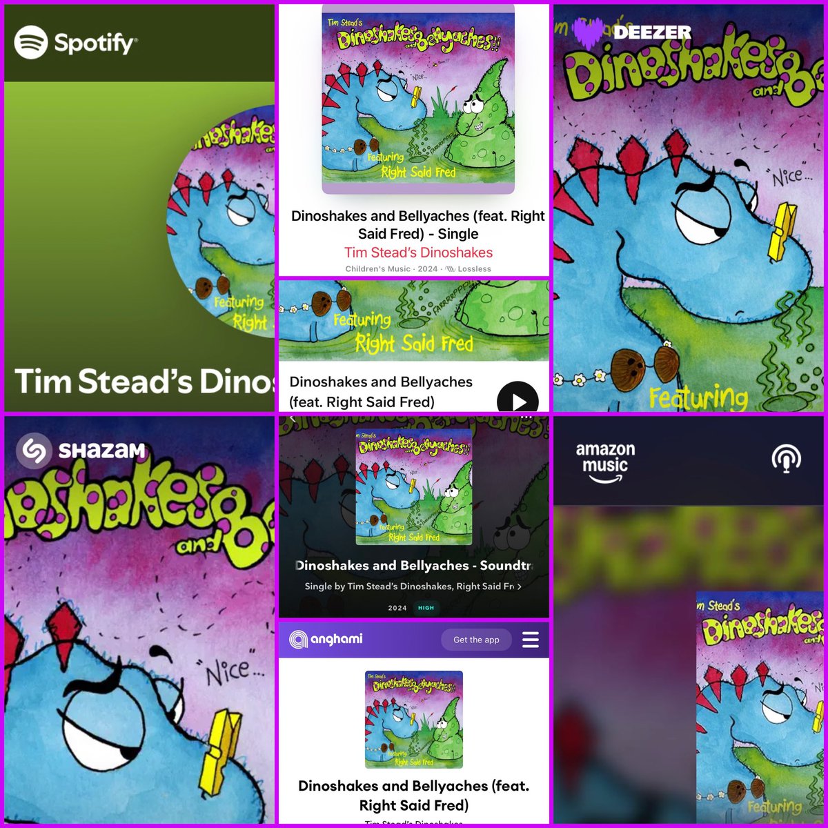 On ALL PLATFORMS kids… 💚🩵💜❤️

music.apple.com/gb/album/dinos…

open.spotify.com/track/7yFGsOiX…

music.amazon.co.uk/tracks/B0DL6G8…

shazam.com/artist/tim-ste…

deezer.com/en/artist/2876…

m.soundcloud.com/right-said-fre…

tidal.com/browse/album/3…

play.anghami.com/song/1183610993 
<a href="/TheFreds/">Right Said Fred</a>