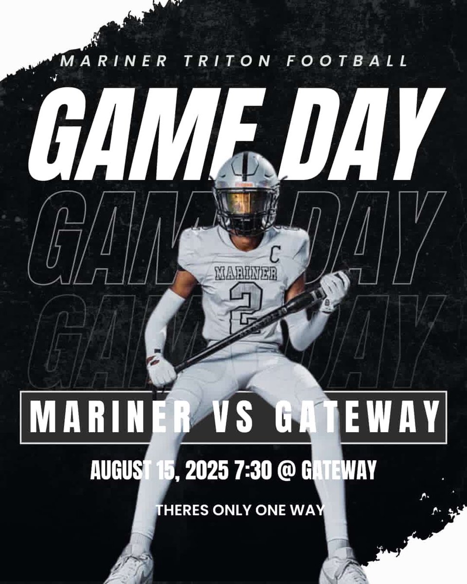 Gameday! I’m ready RIGHT NOW! #OneWay 🔱
7:30 at Gateway High School.