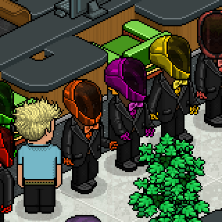 AntoaneCorp's tweet photo. Joyeux anniversaire ! #Habbo25 que de bons souvenirs avec mes amis, surtout lors de nos soirées déguisées ! On ressemble étrangement à quelqu'un de connu. https://t.co/uS6Sse9eYt