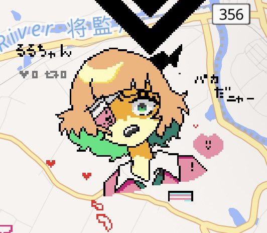 wplaceでるるちゃんの聖地にるるちゃん描いた =^