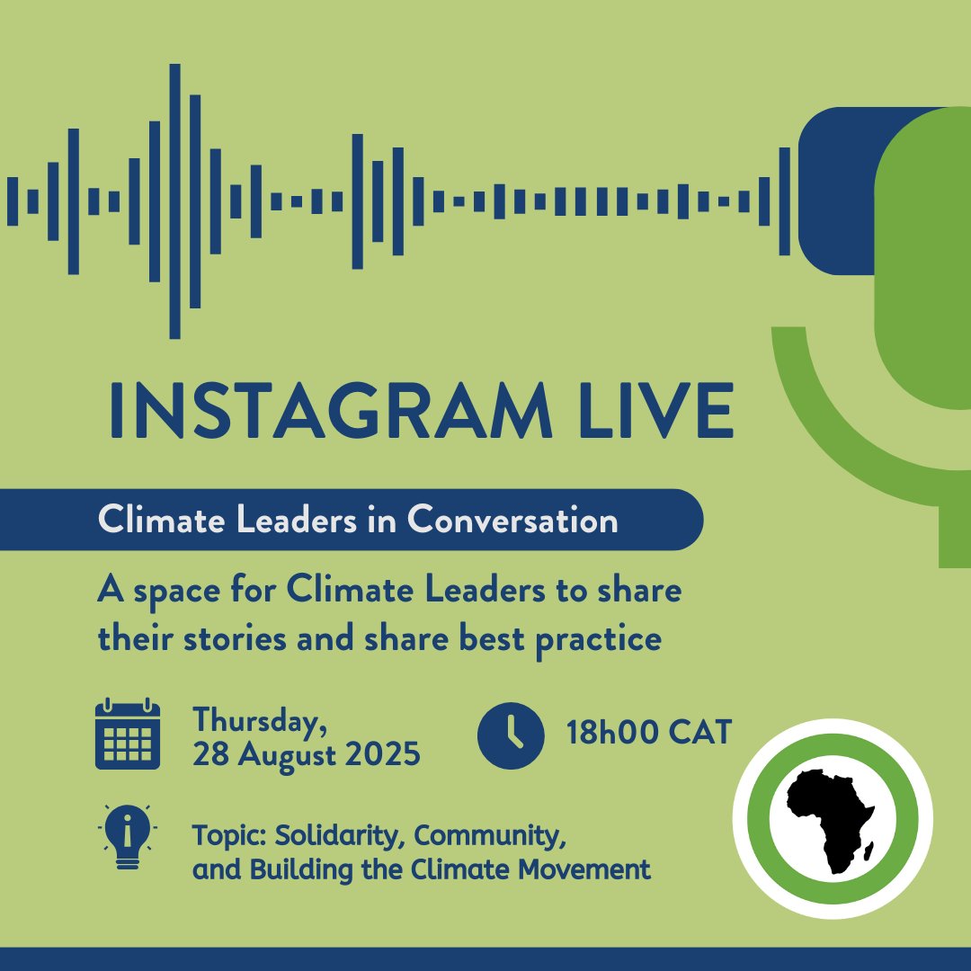 🌍  We’ve got something exciting coming up: Conversations with Climate Leaders! 

Join us for inspiring conversations with Climate Reality Leaders and mentors. We’ll be looking at how community and solidarity are important to build Africa’s #climatemovement, the lessons learned