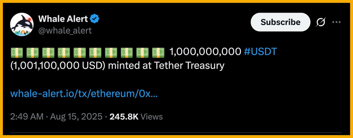Tether in thêm 1 tỷ USDT trên Ethereum