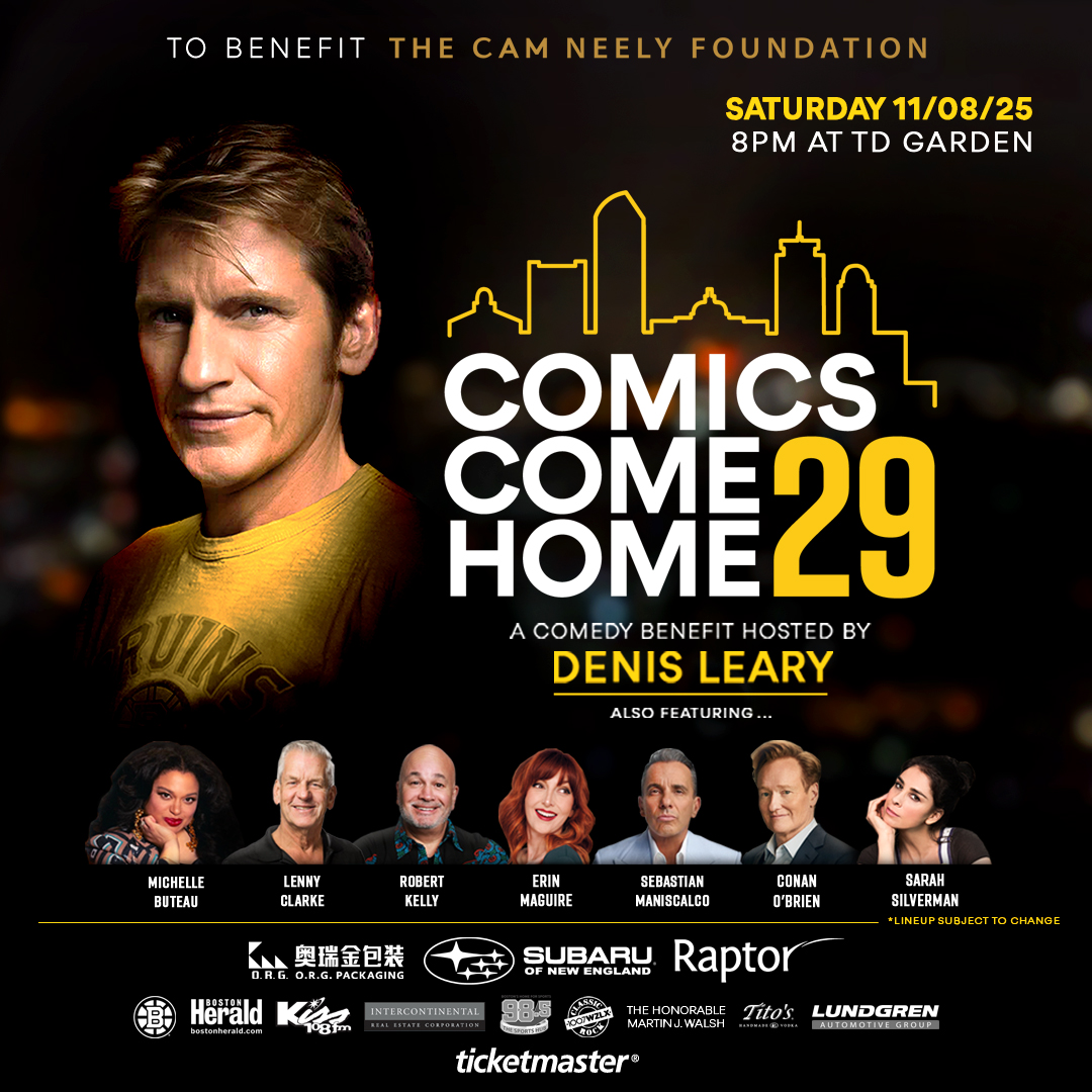 CamNeelyFdn's tweet photo. 11•8•25! Boston’s most beloved comedy tradition is BACK! #ComicsComeHome29 returns w/ host @denisleary with a powerhouse lineup! Presale begins at 10 AM EST on 8/19-8/21. 

Sign up for email alerts via the link in our bio to be first in line for presale tickets! https://t.co/P6chQ7ieHv