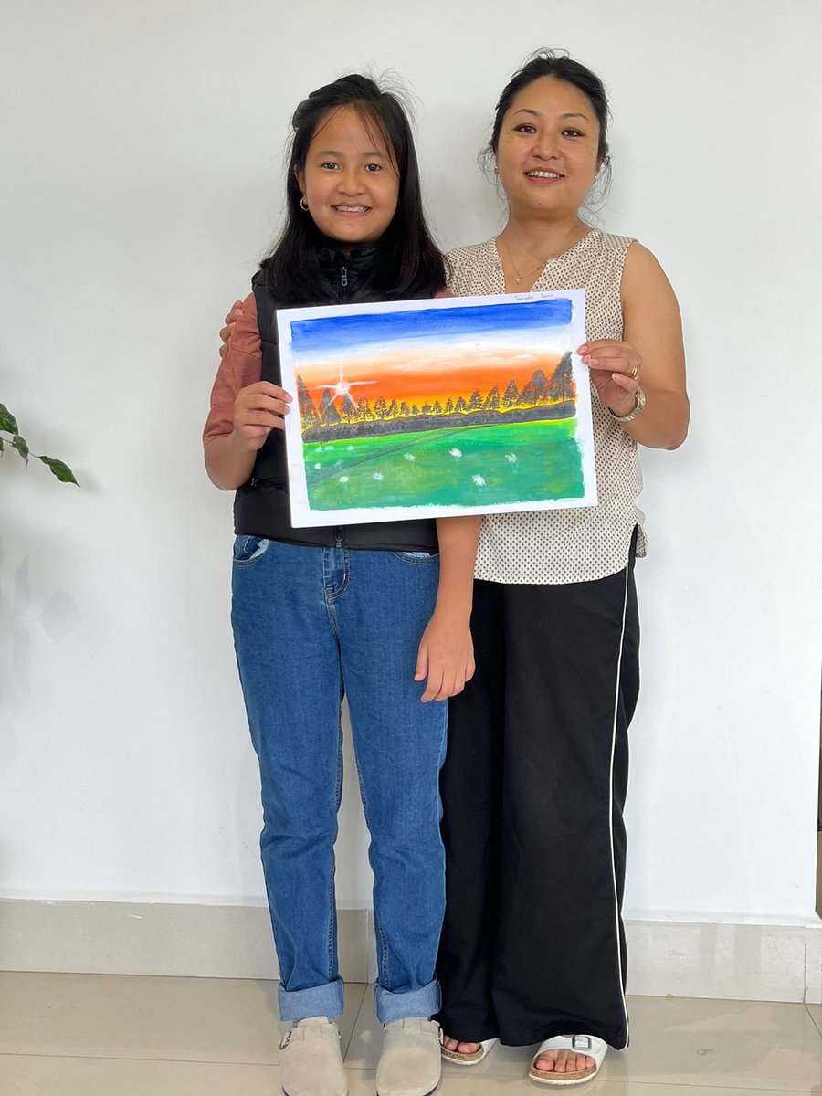 So proud of our youngest who won the second place in a painting competition organised by the #niathugroup today in Kohima! Praising God for His mercy, grace and blessings!