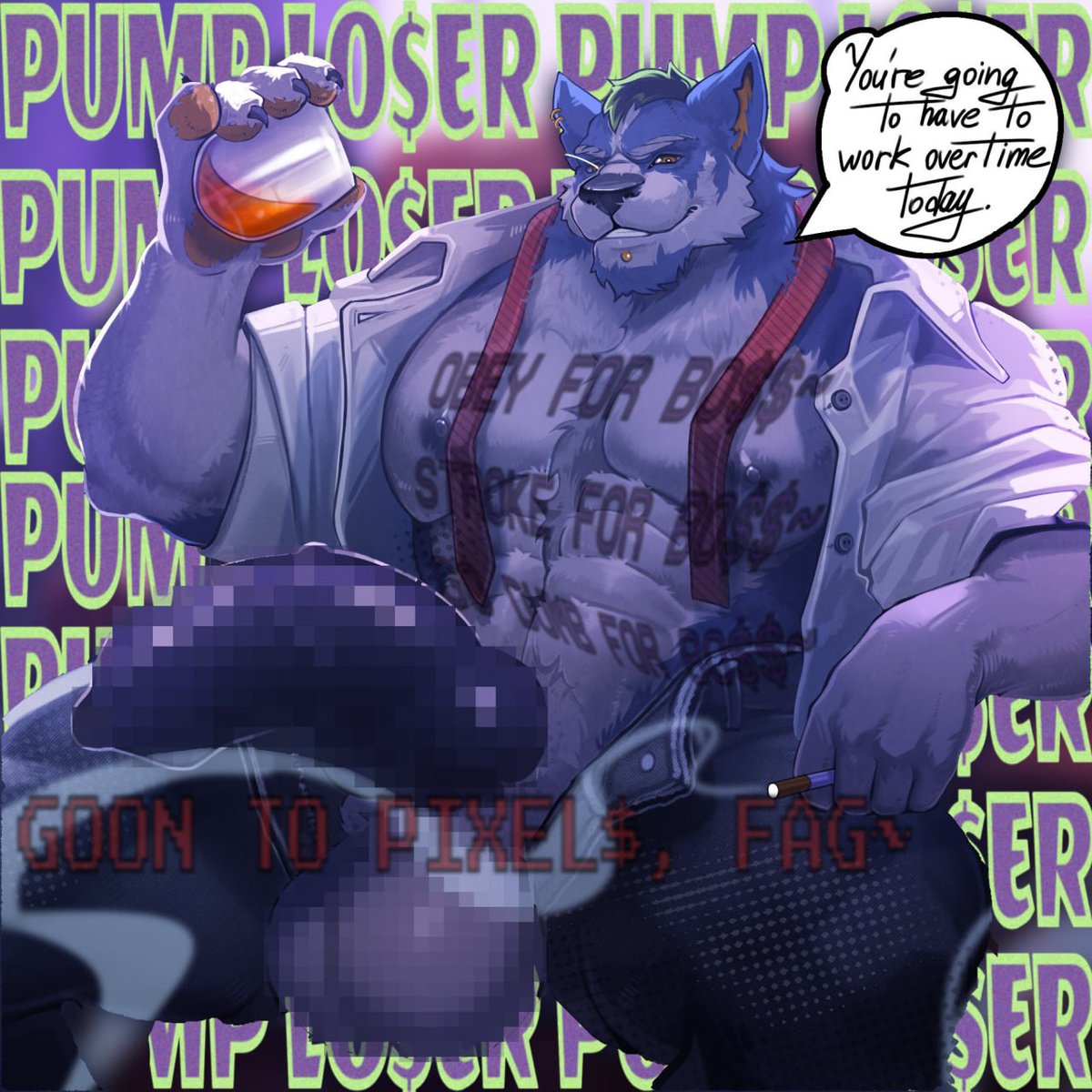 KinkyKaiden's tweet photo. It's a good day, boys and girls. Happy pay day. But that's not all. The boss is looking to liquidate some competitors and assimilate some new staff into his ranks. What can you offer? Are you strong enough to survive the merger and cost cuts? Maybe there's a hidden talent that you need to show off to get out in your proper place at the husky's company. Let's make your position in life someone more useful.

findom vore permavore paypig 2dfd