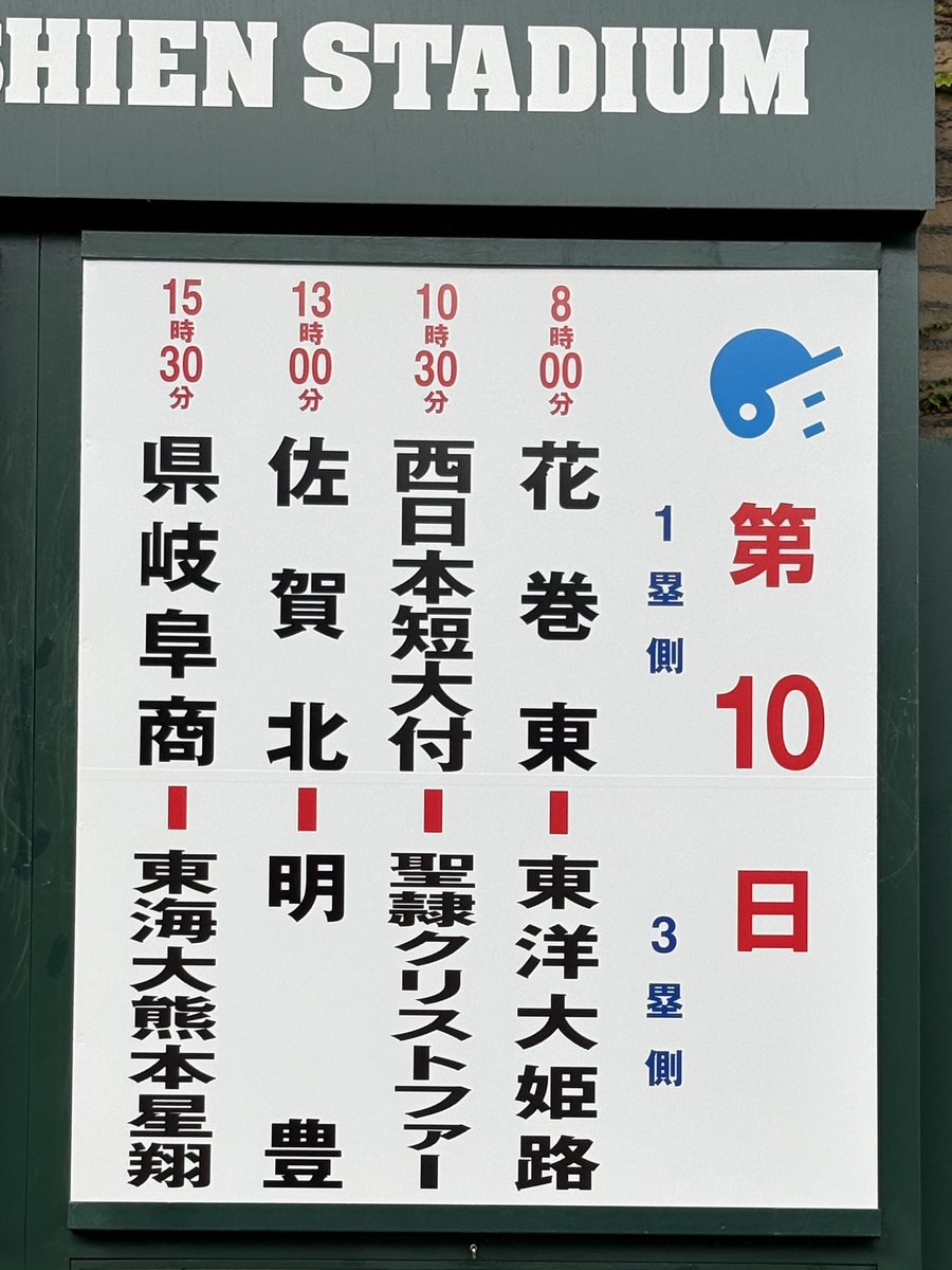 yakyu_tk's tweet photo. 今日は甲子園で高校野球観戦

第1試合　1時間繰り下げで9時開始
第3試合　九州対決は☔️で1時間中断
第4試合　20:30過ぎ終了

第3試合は継続試合にならずに
4試合全て出来て良かった https://t.co/qLR3oEeBNl