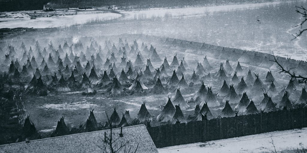 This is a Native American concentration camp in Minnesota during the Civil War. Abraham Lincoln would participate in the cleansing of this so-called “free state” and order the execution of 38 Dakota Sioux in the largest mass execution in United States history—very bad!