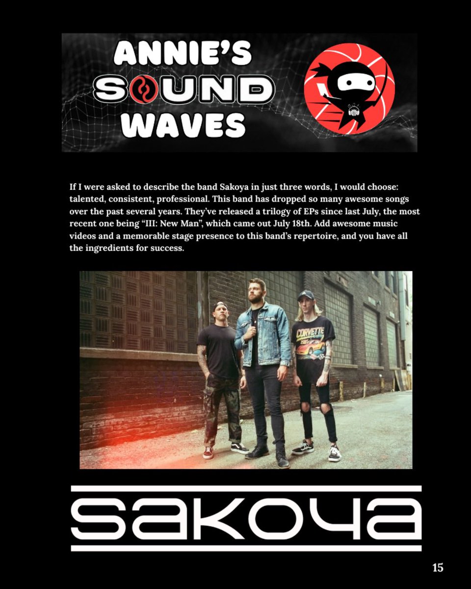 The Sound (@thesound228) on Twitter photo The Sound 228 Magazine - Sakoya
Author <a href="/AschlottAnn/">Ann Schlottman</a> chats with the band on the release of their recent EP, “III: New Man”, and upcoming October dates with <a href="/standatlantic/">stand atlantic</a>.
Read anytime or grab a physical copy, thesound228.com The Sound 228 Magazine - Sakoya
Author <a href="/AschlottAnn/">Ann Schlottman</a> chats with the band on the release of their recent EP, “III: New Man”, and upcoming October dates with <a href="/standatlantic/">stand atlantic</a>.
Read anytime or grab a physical copy, thesound228.com