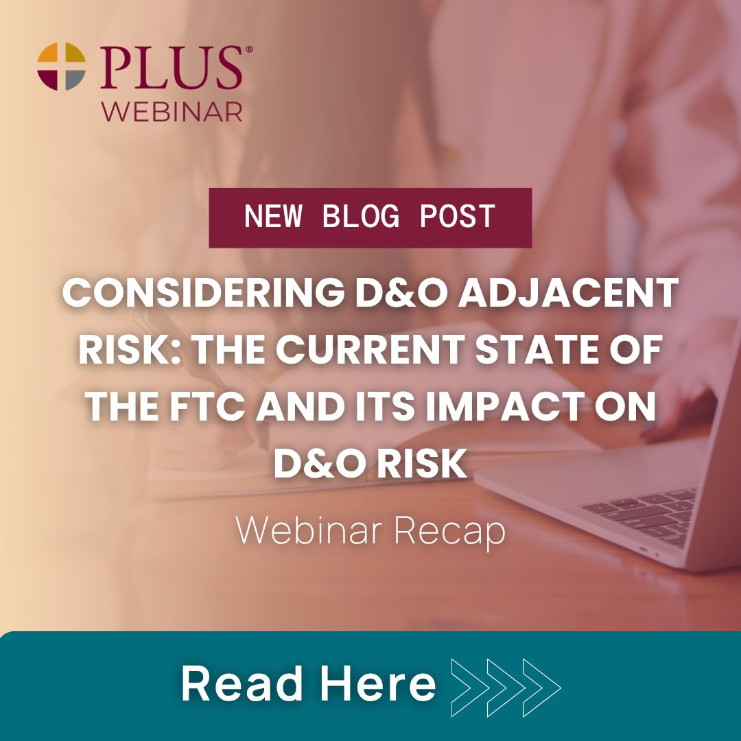 Just wrapped up an insightful webinar on D&amp;O and professional liability! We unpacked the FTC's evolving role in executive risk and its implications for corporate leadership. As regulations shift, understanding enforcement trends is crucial.
▶️ plusweb.org/news/consideri…