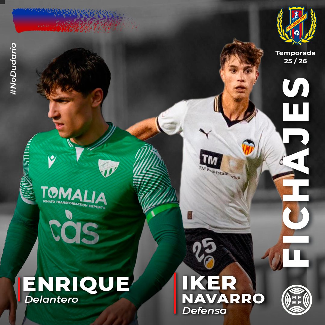 📣 #OFICIAL 💙❤️ #YeclanoB 🏟

👥🗼 #Enrique (05) e <a href="/ikernavalon_4/">Iker Navarro</a> (06) aportarán su juego aéreo en ambas parcelas yeclanizando nuestro club 🏡🔙

⚽️ <a href="/CDSantaAmalia/">C. D. Santa Amalia</a>
🛡 <a href="/U_D_Almeria/">UD Almería</a> DH

🤜 ¡Lucharemos JUNTOS este año! 🤛

#TerceraRFEF 🏘 #SomosCantera
#GraciasAfición 📢 #NoDudaría