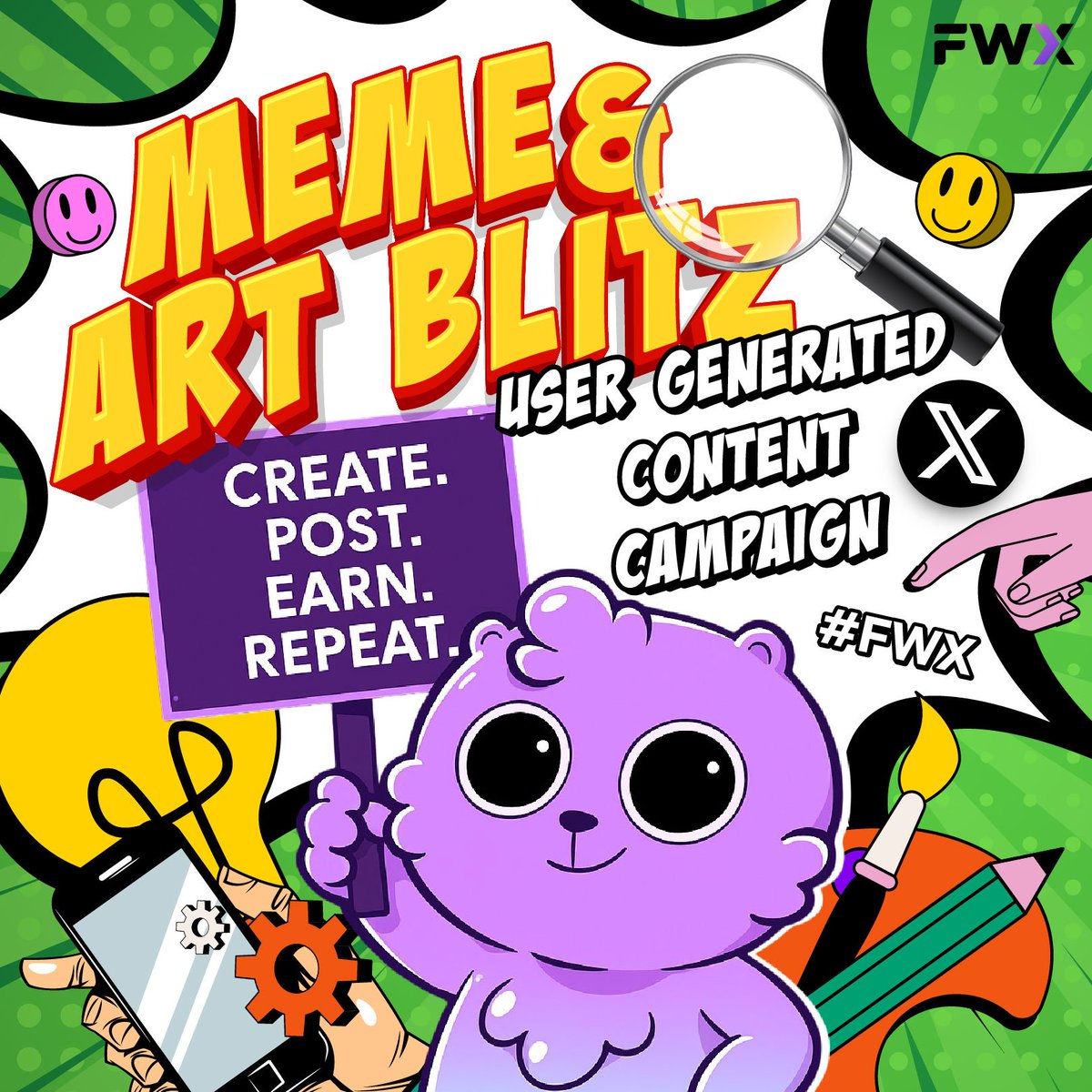 fwxfinance's tweet photo. 🎨FWX Meme & Art Blitz: Create - Post - Earn - Repeat 

Got memes, fan art, or slick designs about FWX?  
Time to turn them into free crypto:

1. Create artwork, memes, or any creative content about FWX.

2. Post it on Twitter with the hashtag #FWX, #FWX2025 and tag @fwxfinance, @dschanoncanon.

3. Make it unique and organic — get likes, replies, retweets, whatever works.

4. If your post lands in the top search results for “FWX”, you score $2 per post (USDC via @base chain).

5. No posting limit. Spam won’t help; quality & engagement will.

📸 The result will be snapshotted on 31 August 2025.

Bonus: Rewards may be boosted based on FWX team’s secret sauce assessment of your post’s performance.

Rules & Fine Print:

- The FWX team will DM you on 𝕏 Twitter for your wallet address to drop the reward.
- FWX reserves the right to audit and adjust rewards if any irregular activity is detected.
- All FWX team decisions are final.
