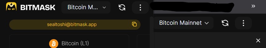 When getting your BitMask address, ensure that the wallet is in Mainnet mode.