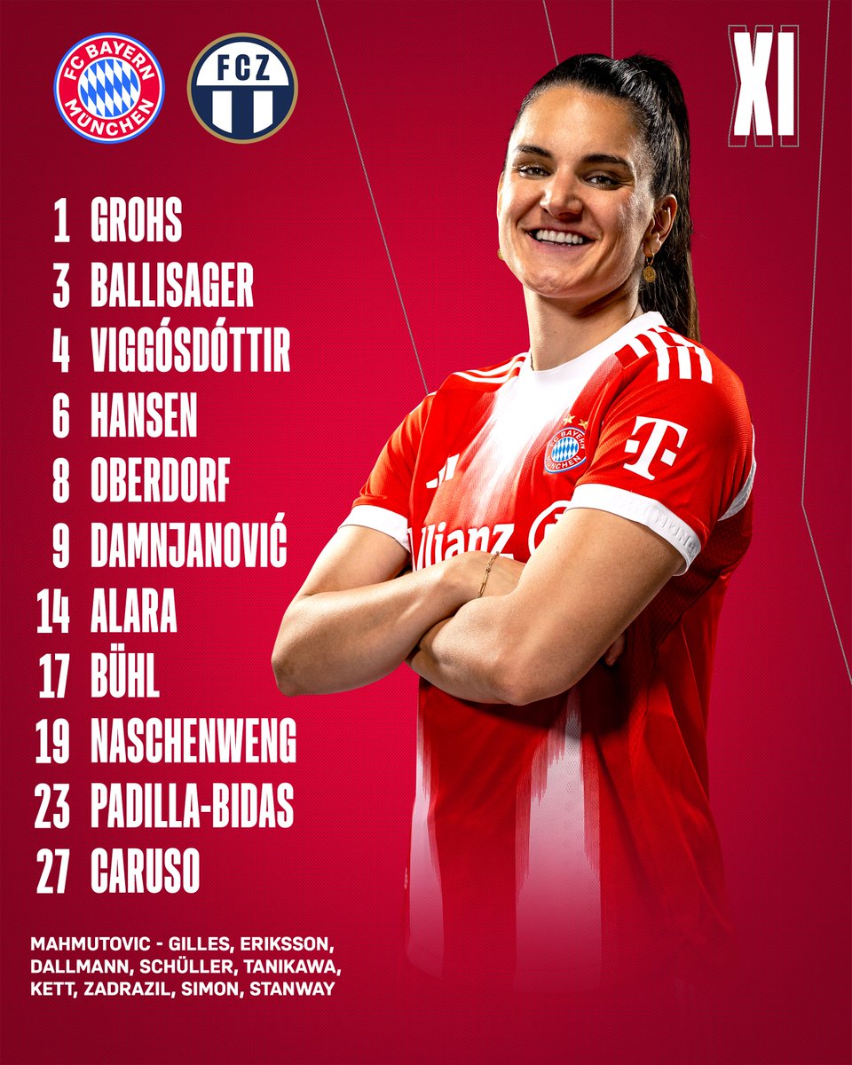 FCBfrauen's tweet photo. So starten wir ins Testspiel gegen den FC Zürich! 🔴⚪

#FCBFCZ #FCBayern #MiaSanMia https://t.co/03uNKOk69I