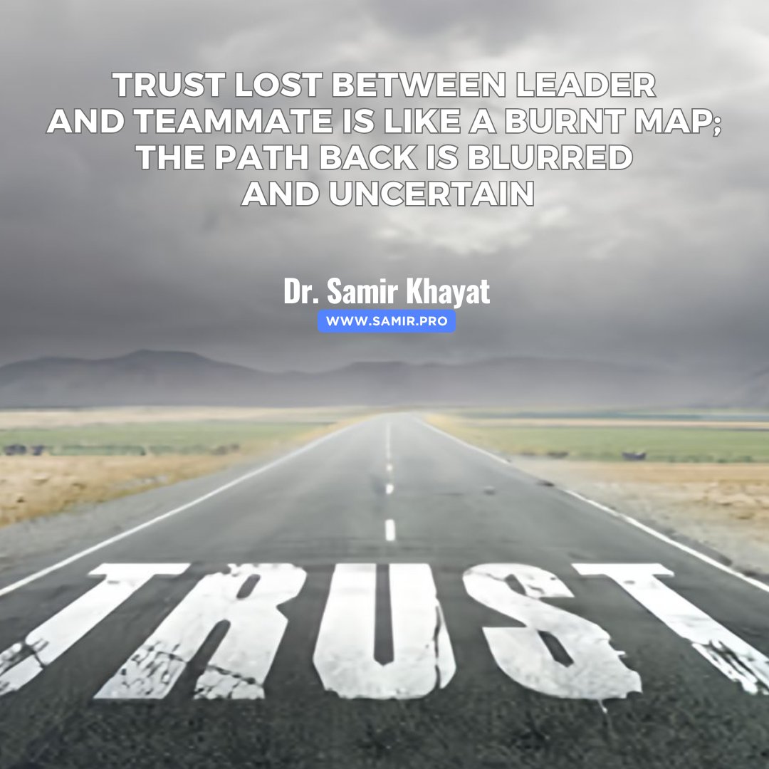 Losing trust between a leader and a teammate is like burning a map—once  it’s gone, the clear way forward is hard to see. Just like a traveler  with a damaged map struggles to find the right path, both people start  to feel unsure and doubtful about each other.