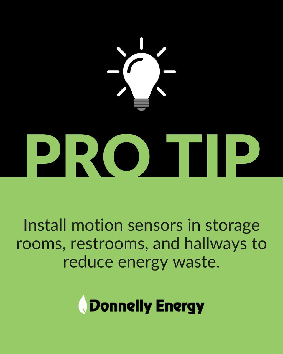 Smart controls = smart savings!

Quick energy efficiency pro tip: installing motion sensors in less-used areas (like storage rooms, restrooms, and hallways) can reduce energy waste.

#protip